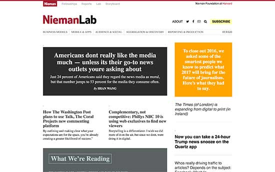The Nieman Journalism Lab at Harvard University