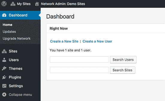 Network dashboard