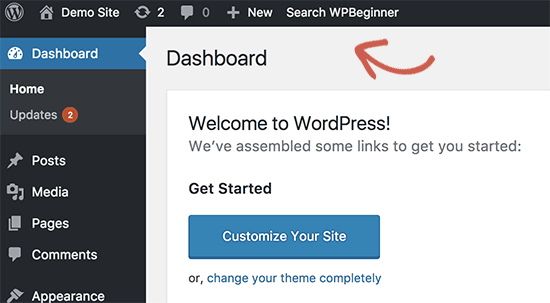 Adding custom link to WordPress admin bar