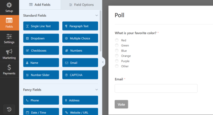 Edit your poll form template