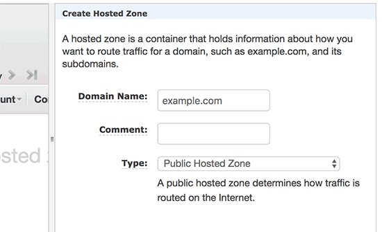Add domain to a hosted zone