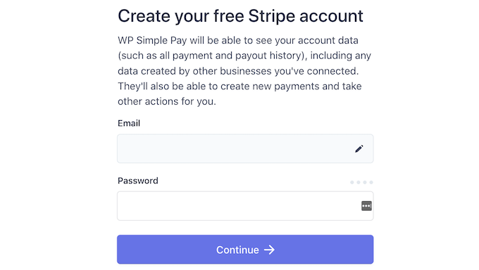 Creating a free Stripe account
