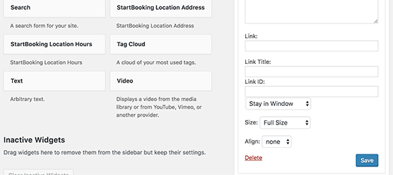 More settings for image widget plugin