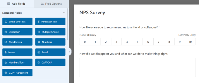 نظرسنجی NPS خود را ویرایش کنید