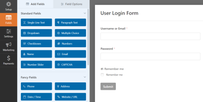 Customize your user login form