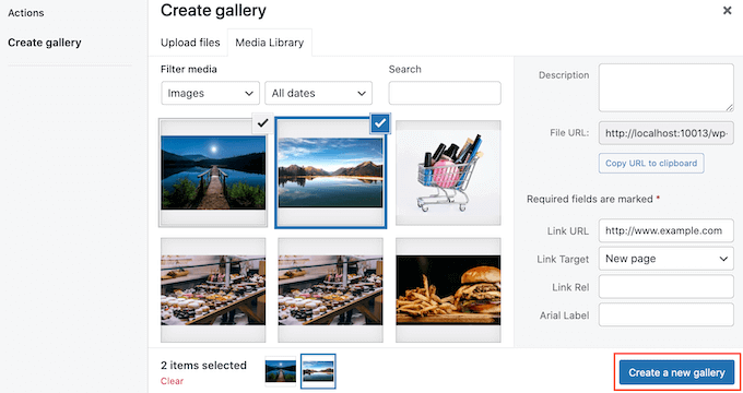 How to add links to images in a WordPress gallery