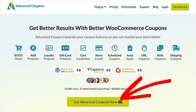 The Advanced Coupons site homepage