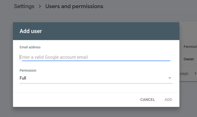 Enter user email