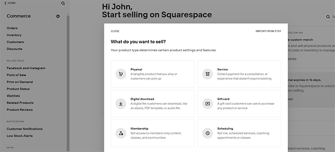 Ecommerce in Squarespace