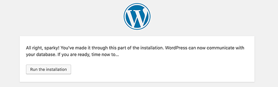 Теперь WordPress может подключиться к вашей базе данных