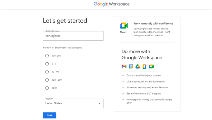 WebHostingExhibit enter-a-name-for-your-business-in-workspace How to Setup a Professional Email Address With Gmail and Workspace  