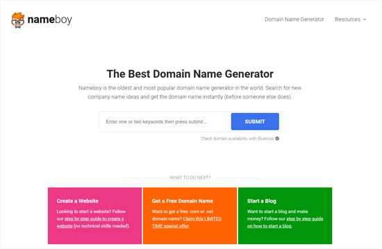 Nameboy Best Domain and Blog Name Generator
