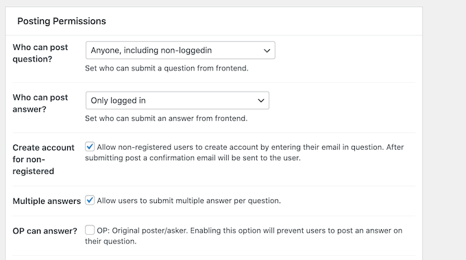 Changing the posting permissions on your Stack Exchange-style WordPress website