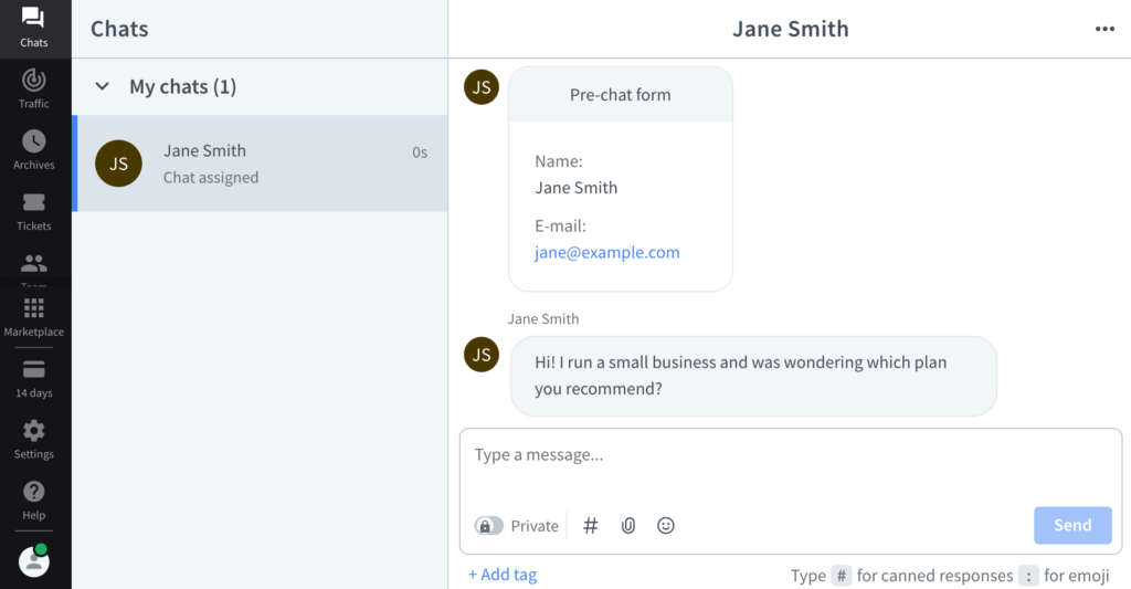Managing your live chat messages in real-time