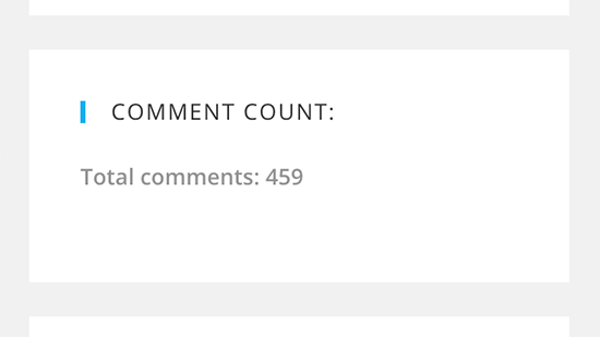 Số lượng bình luận bên trong WordPress
