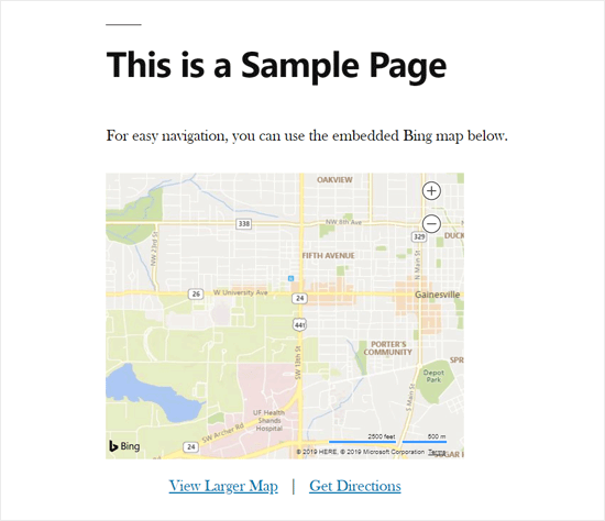 Bản đồ Bing được nhúng trong WordPress theo cách thủ công