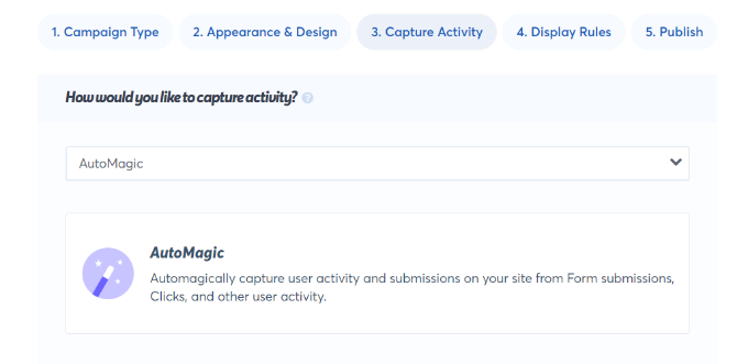 Capture activity settings