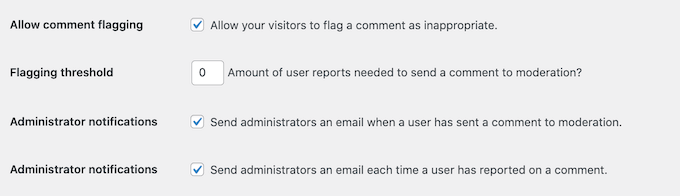 How to allow comment flagging in WordPress