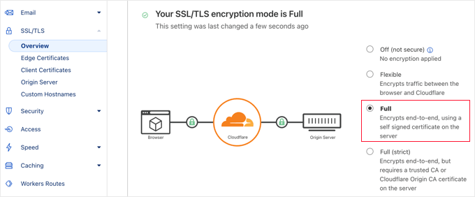 Set SSL certificate settings