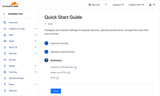Cloudflare Quick Start Summary