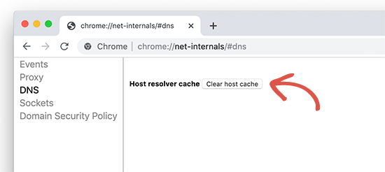 Svuotare la cache DNS di Google Chrome