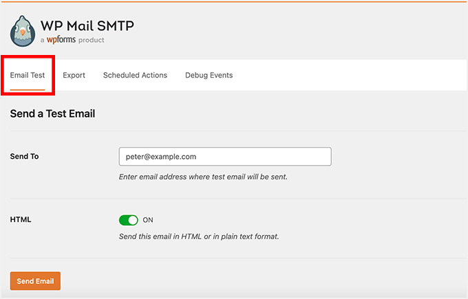 Test WordPress SMTP email settings