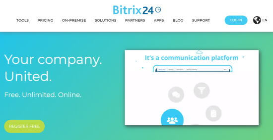 La prima pagina di Bitrix24