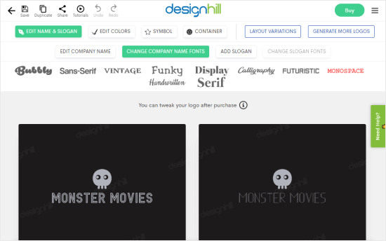 Loghi creati con Designhill per Monster Movies