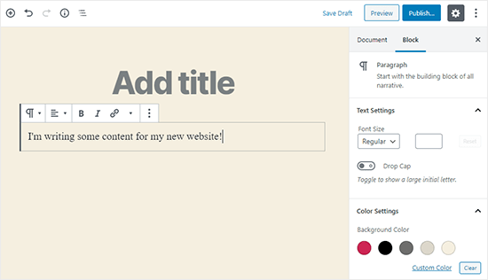 the WordPress content editor allows you to publish web content without coding