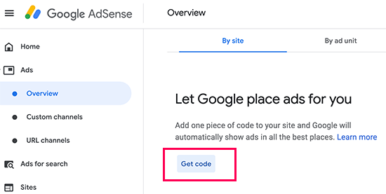 Generate auto-ads code for Google AdSense