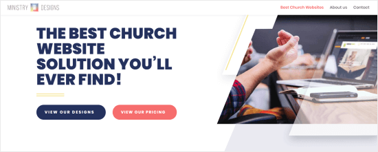 교회를위한 사역 디자인 웹 사이트 빌더