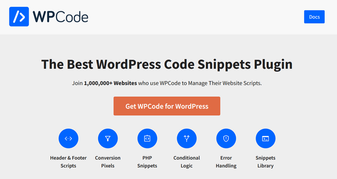 WPCode plugin website