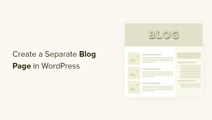 How to create a separate page for blog publications in WordPress