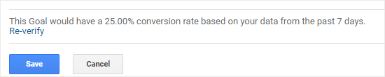 Google Analytics Goal Verification