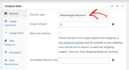 Creating a percentage discount with Advanced Coupons