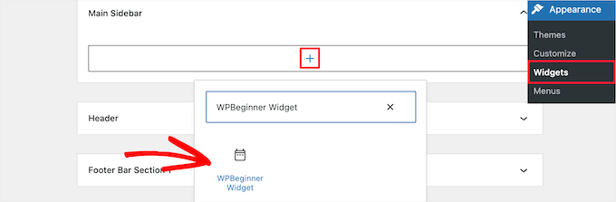 Add WPBeginner widget