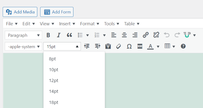 Change font in classic editor