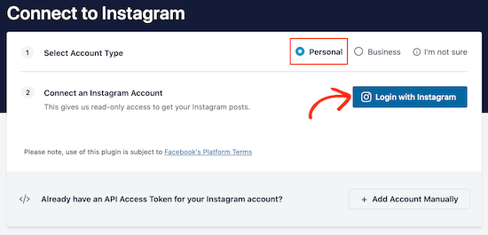 Connecting Instagram to your WordPress account