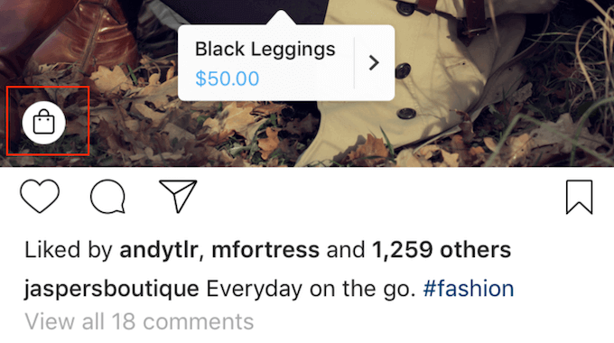 A shoppable Instagram post