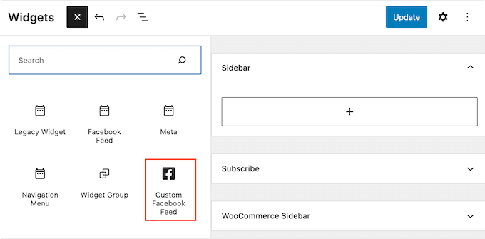 The Facebook Custom Feed widget