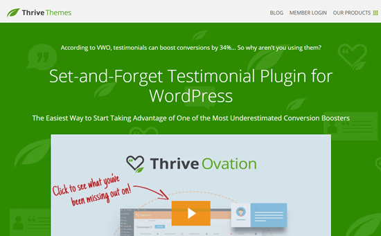 The Thrive Ovation website