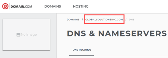 Make sure the correct domain name is selected