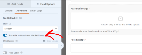 Choose whether to store uploaded images in the Media Library Store files in media library