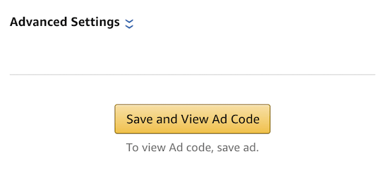 Save Amazon ad code