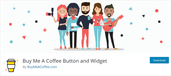 Il plugin Jar me a Coffee tip sul sito Web WordPress