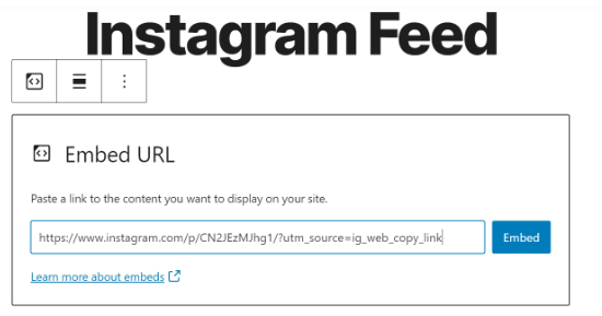 Enter the Instagram post URL