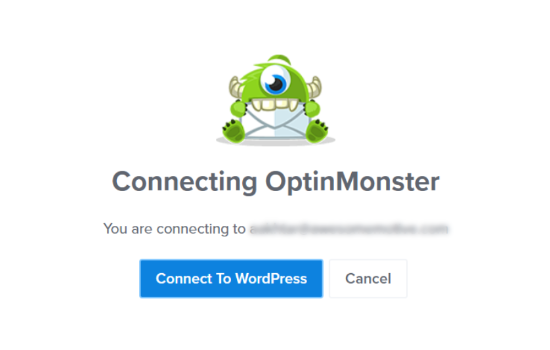 Нажмите кнопку Подключиться к WordPress