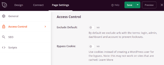Edit Access Control settings