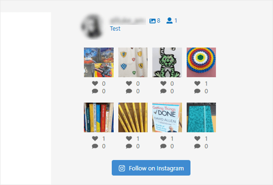 Le foto di Instagram nella barra laterale senza didascalie