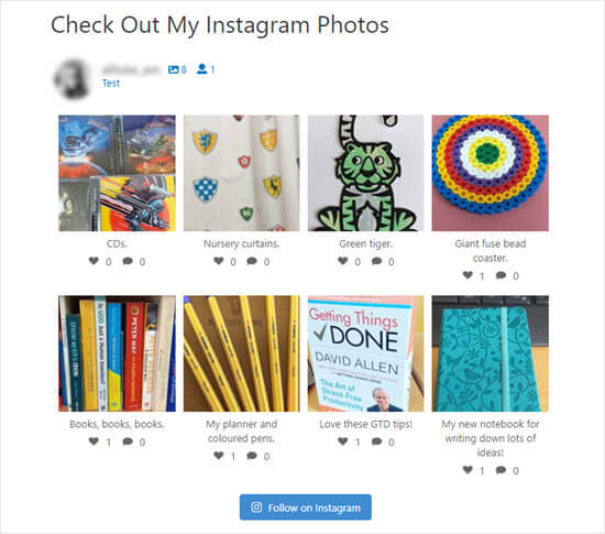 Visualizzazione delle foto di Instagram sul tuo sito